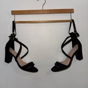 TOP Moda Black Strappy Heels